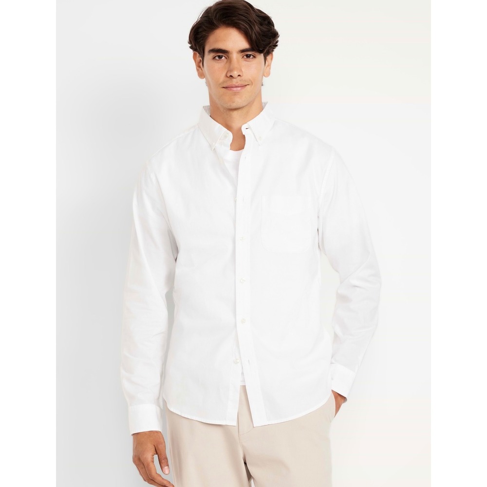 Old Navy Mens Slim Fit Everyday Shirt White Long Sleeve Button Down XL